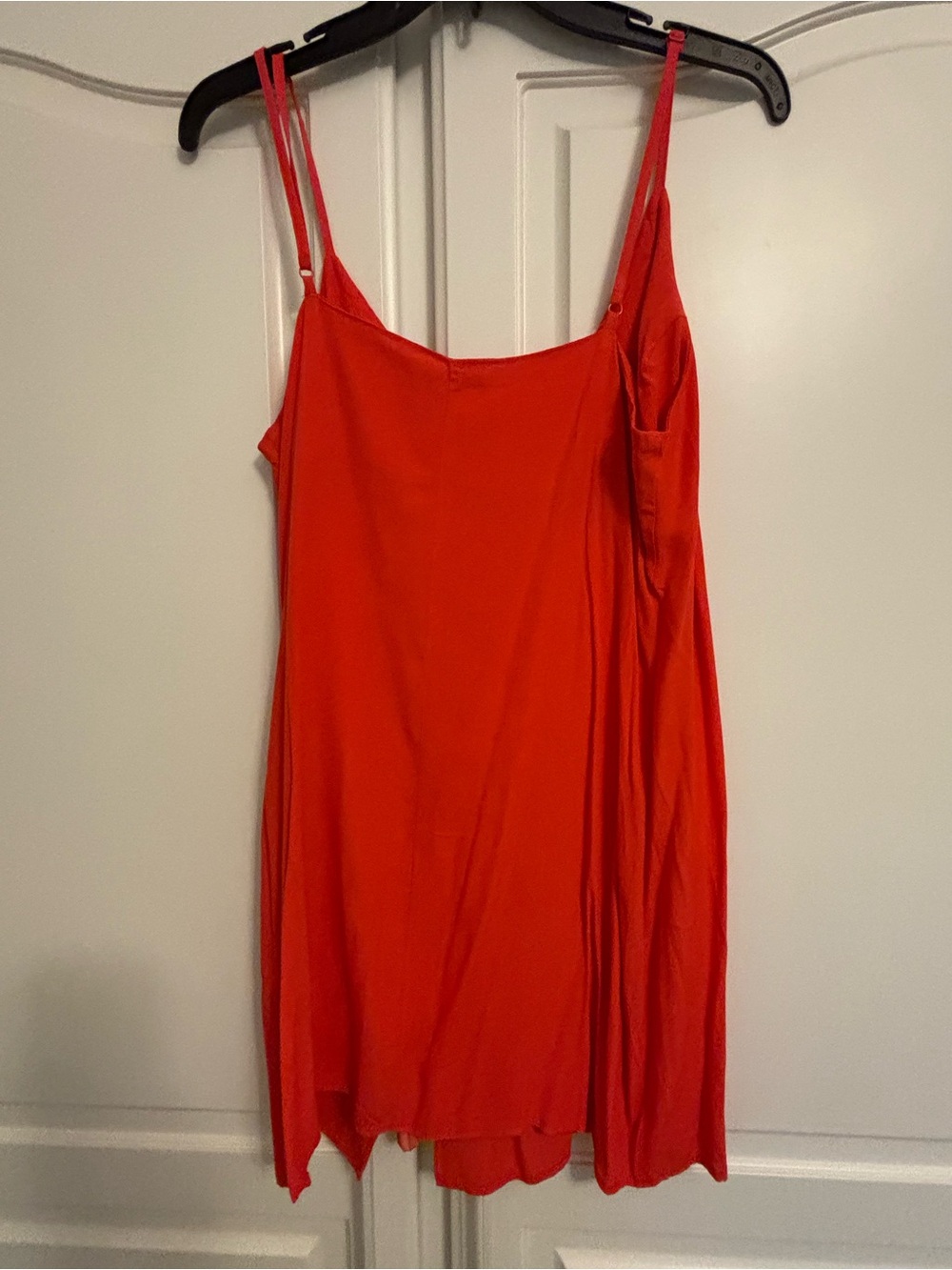 Olivaceous Red Double-Strap Mini Slip Dress